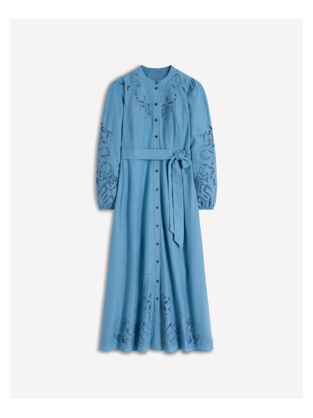 Boden Women's Blue Eyelet Embroidered Dress